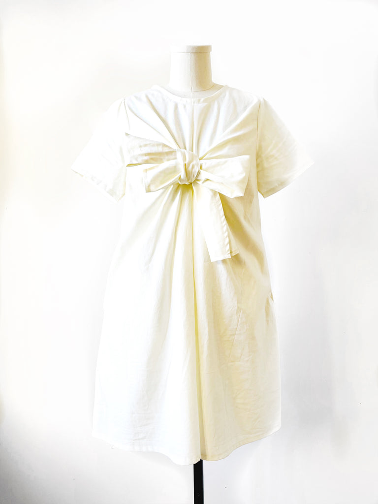 Gina bow dress - Cream