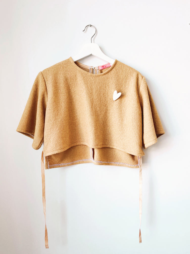 Carine Crop Top in Boucle Wool - MADE TO ORDER