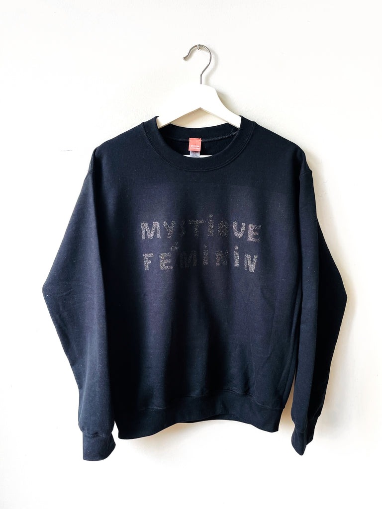 Black on Black Galaxy Glitter / Mystique Feminin Sweatshirt