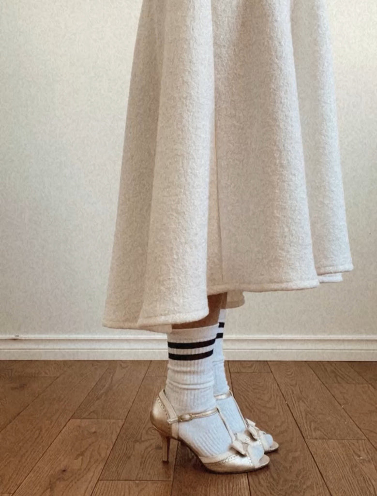 Sabrina Midi Skirt in Boucle Wool