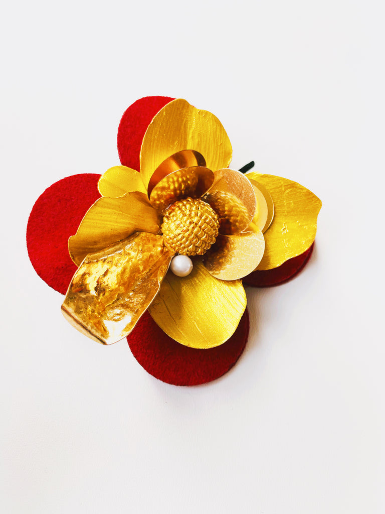 Upcycled Flower Brooches