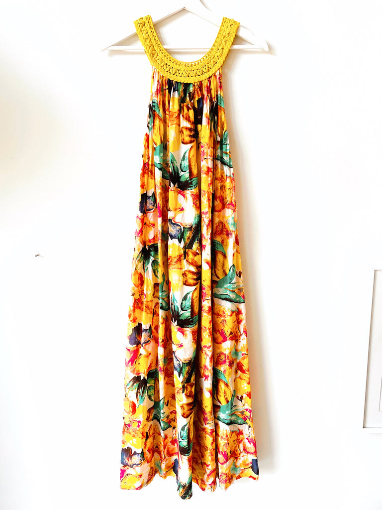 Maison Corazon One of a kind Silk Maxi dress. Fits XS, S, M