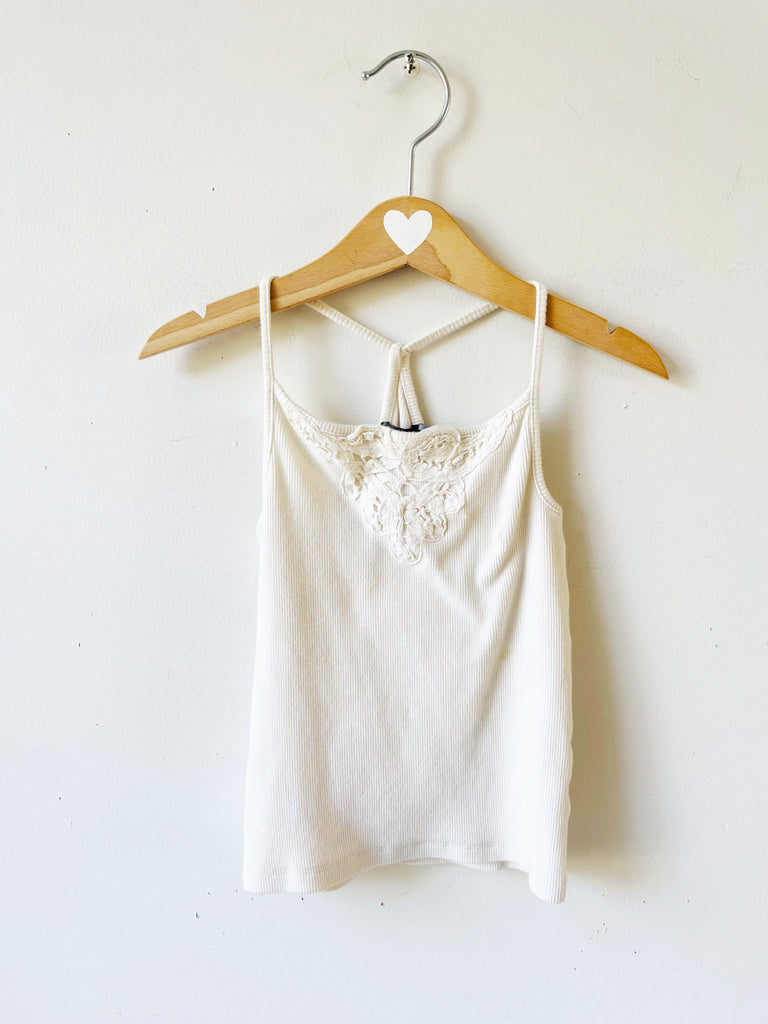 White rib camisole with detail - 3 years old