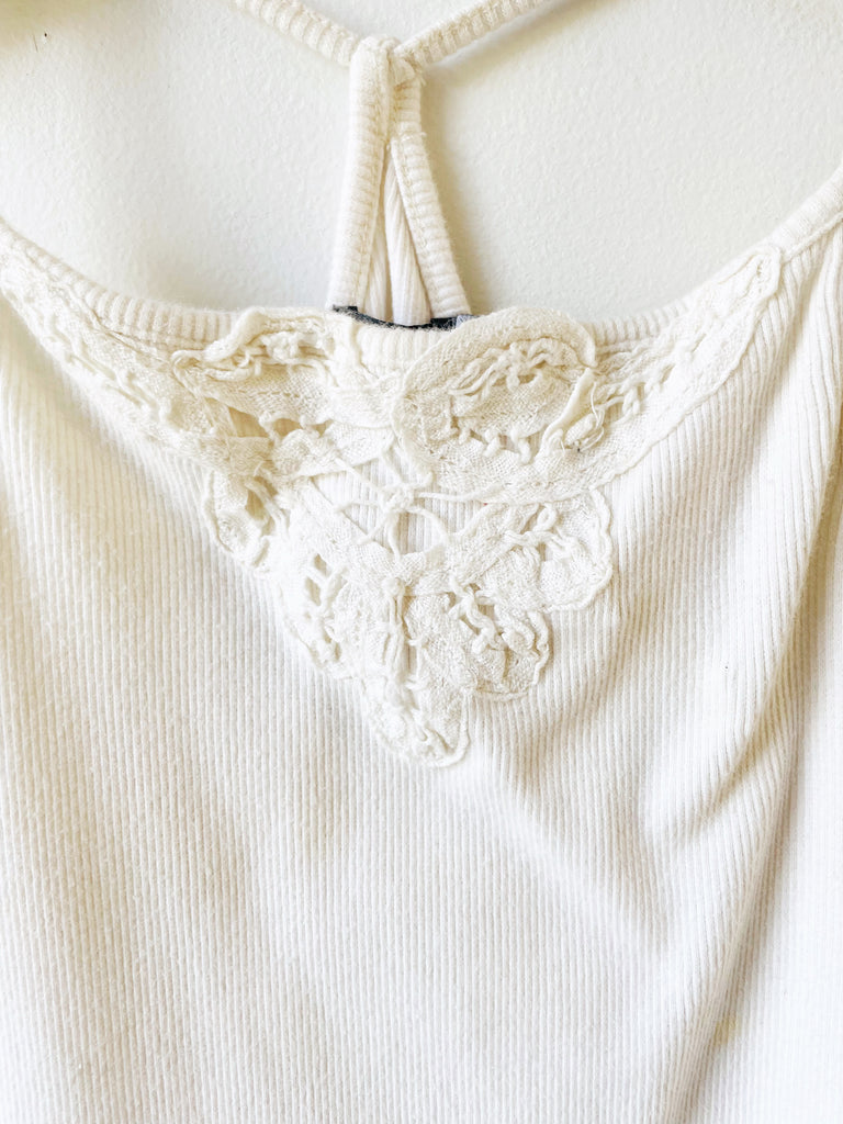 White rib camisole with detail - 3 years old