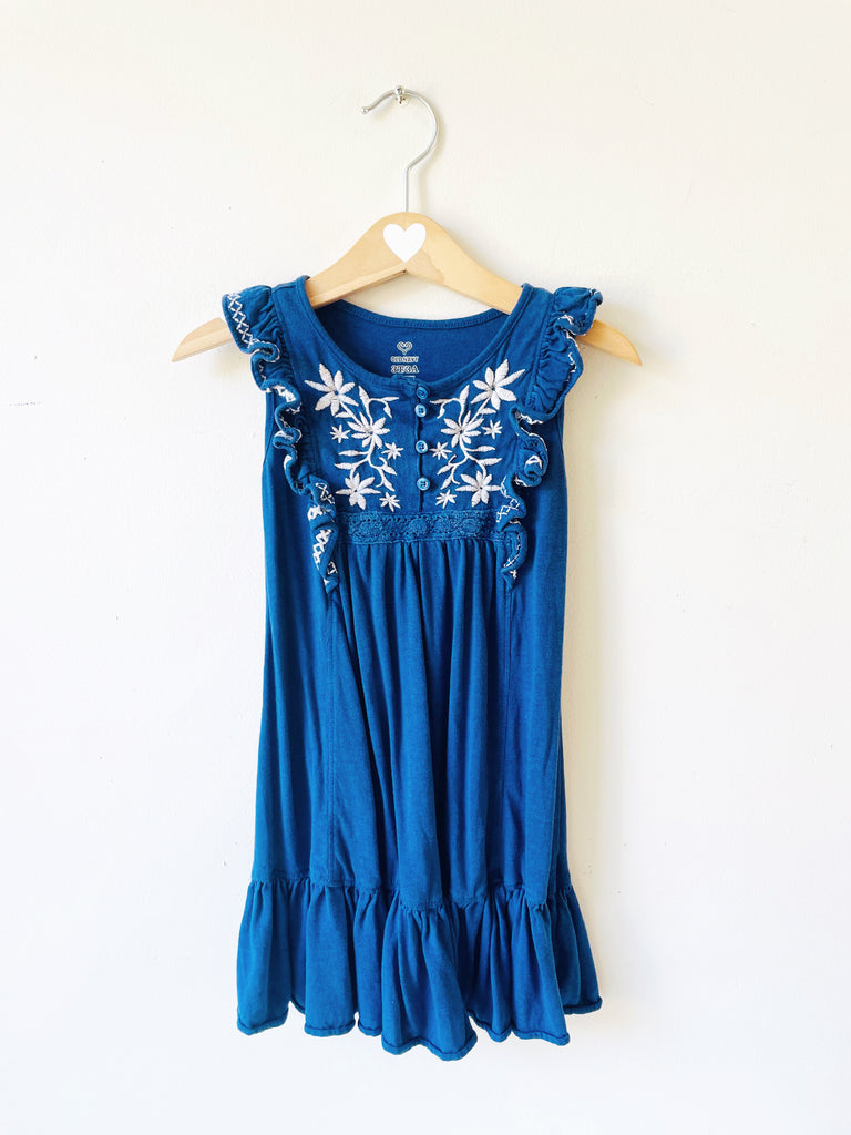 Blue embroidered dress - 3 years old