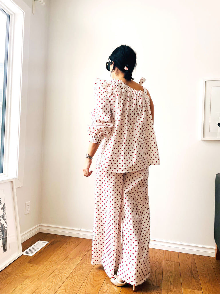 Romeo Wide Leg Pants In Polka Dots