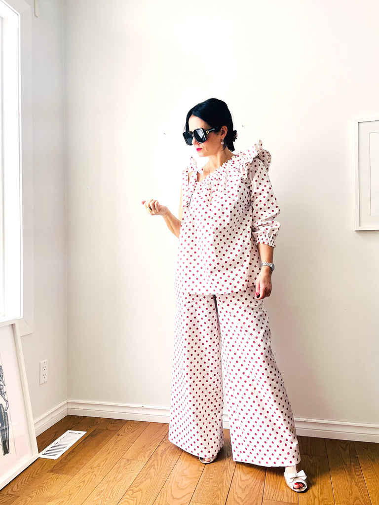 Romeo Wide Leg Pants In Polka Dots