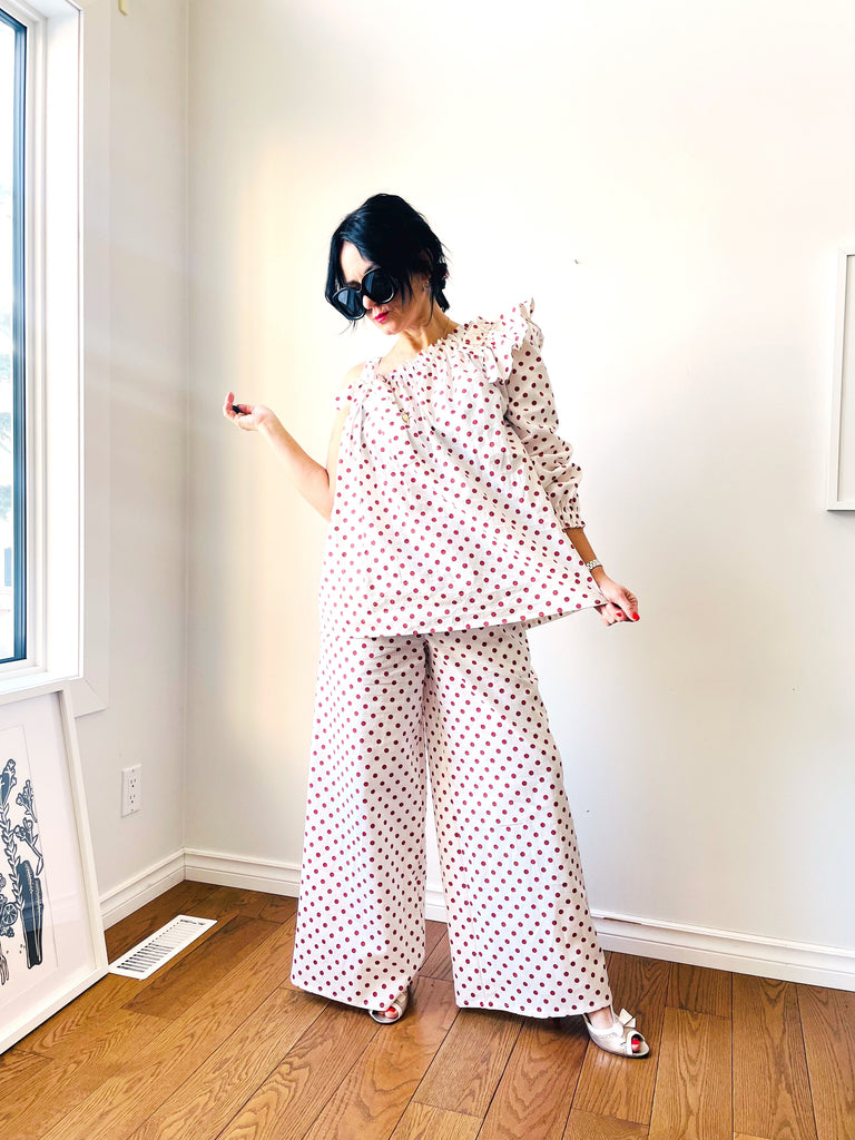 Romeo Wide Leg Pants In Polka Dots