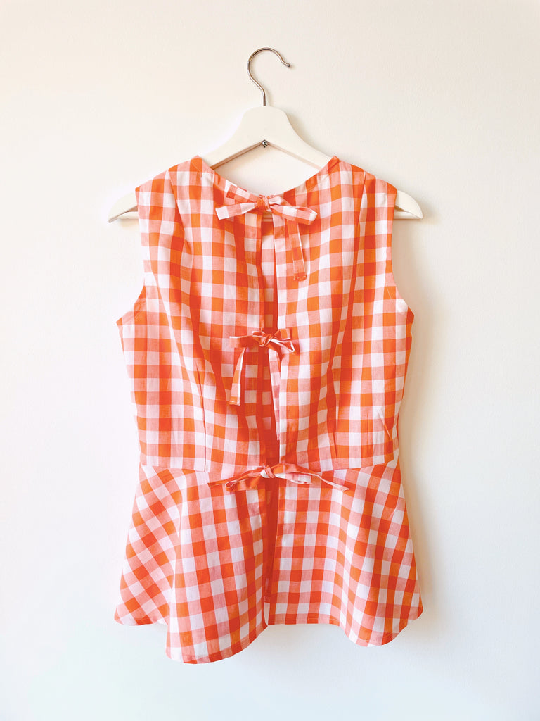 Celine sleeveless Gingham top