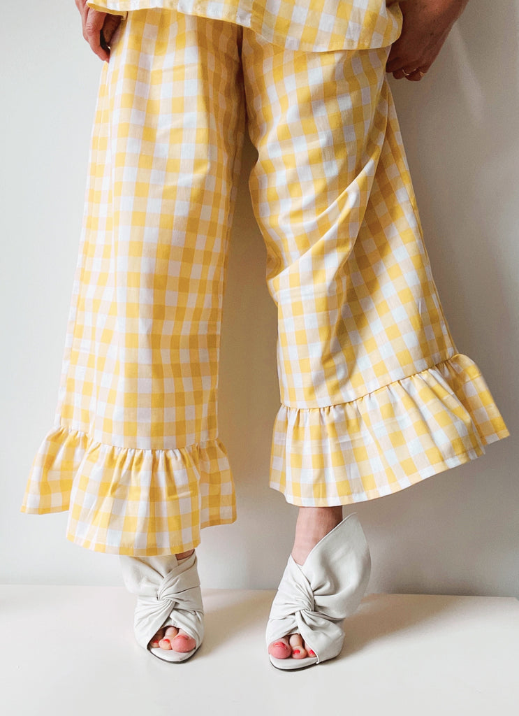 Capucine Ruffle Pants - Yellow
