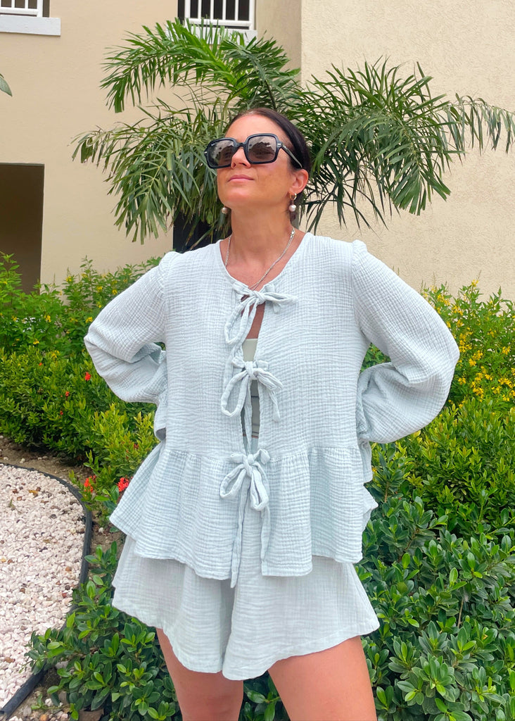 Fancy Suki top with  long sleeves - Organic Double Gauze Cotton - 6 colours