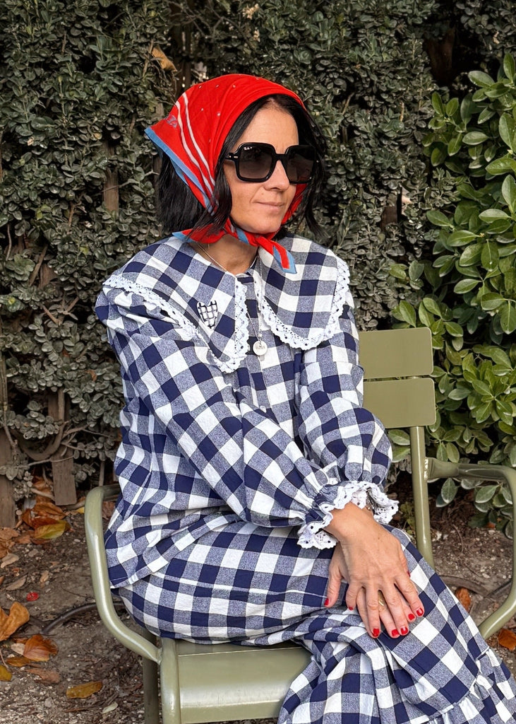 Pauline Statement Collar Blouse - Blue