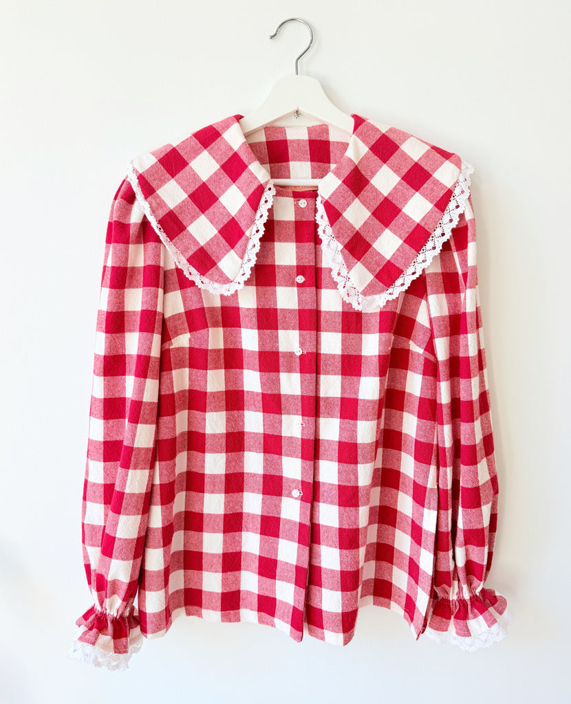 Pauline Statement Collar Blouse - Rouge