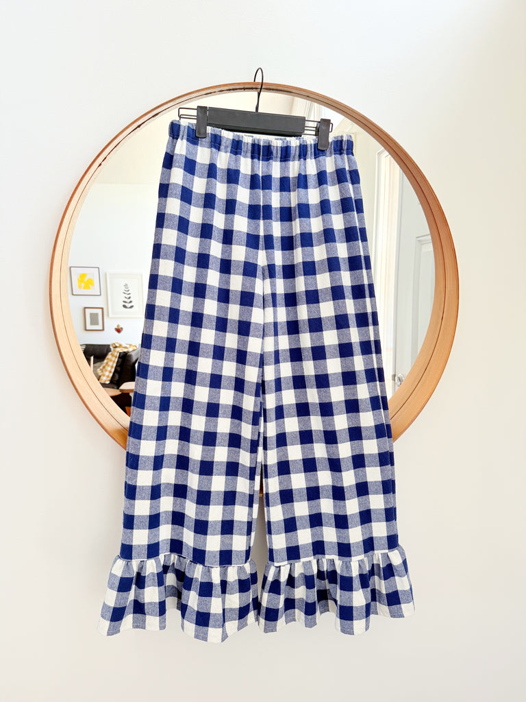Capucine Ruffle Pants in Organic Cotton - Gingham Pattern (4 colours).