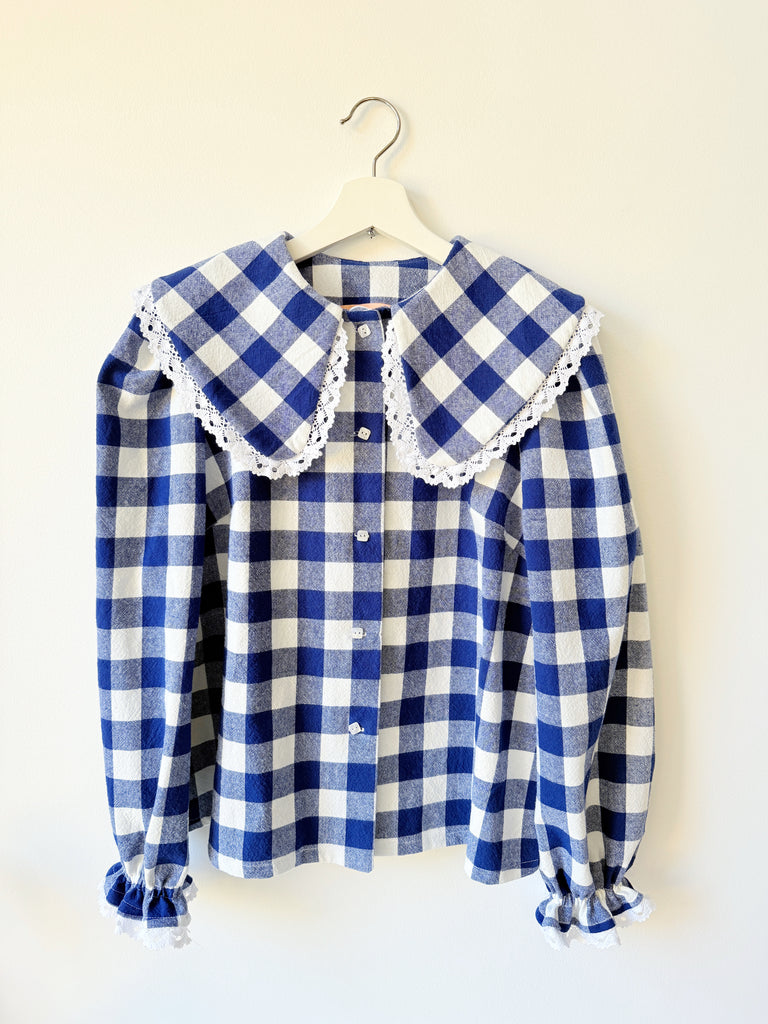 Pauline Statement Collar Blouse - Blue