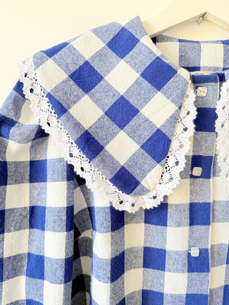 Pauline Statement Collar Blouse - Blue