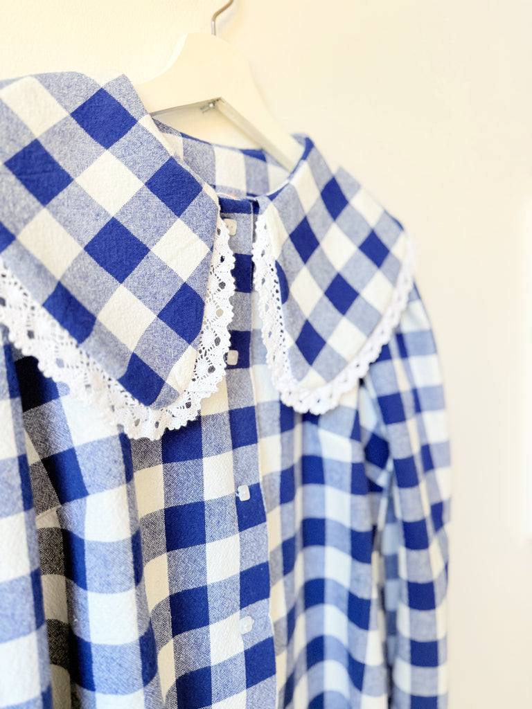 Pauline Statement Collar Blouse - Blue