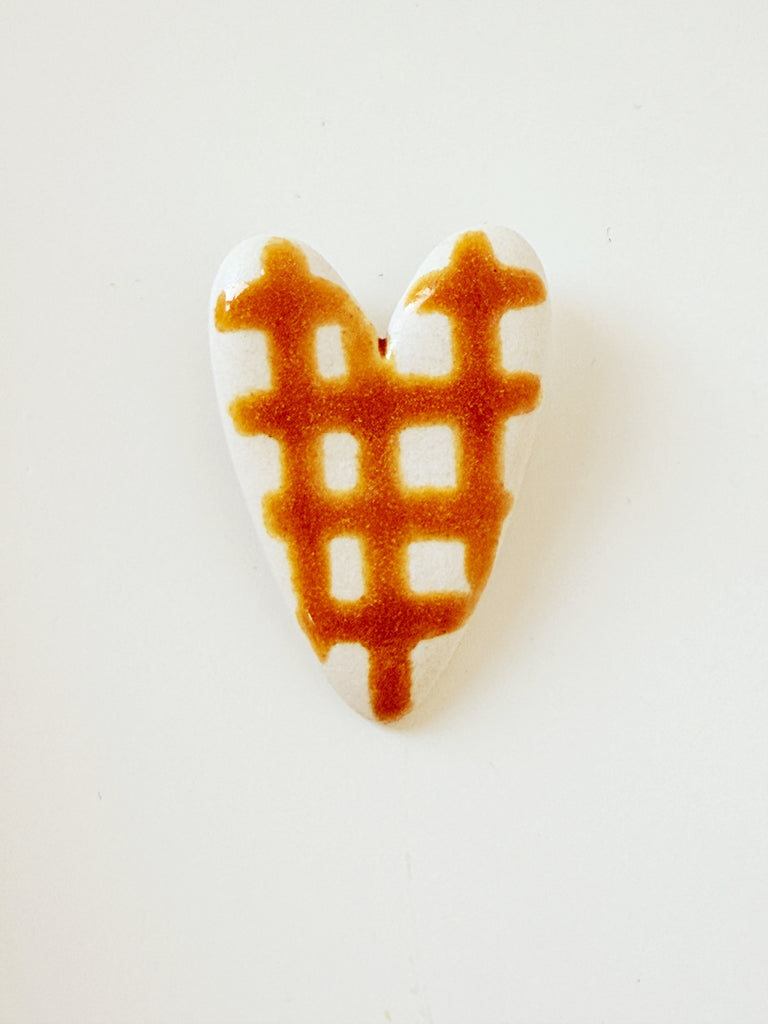Heart Brooch - Gingham Dijon