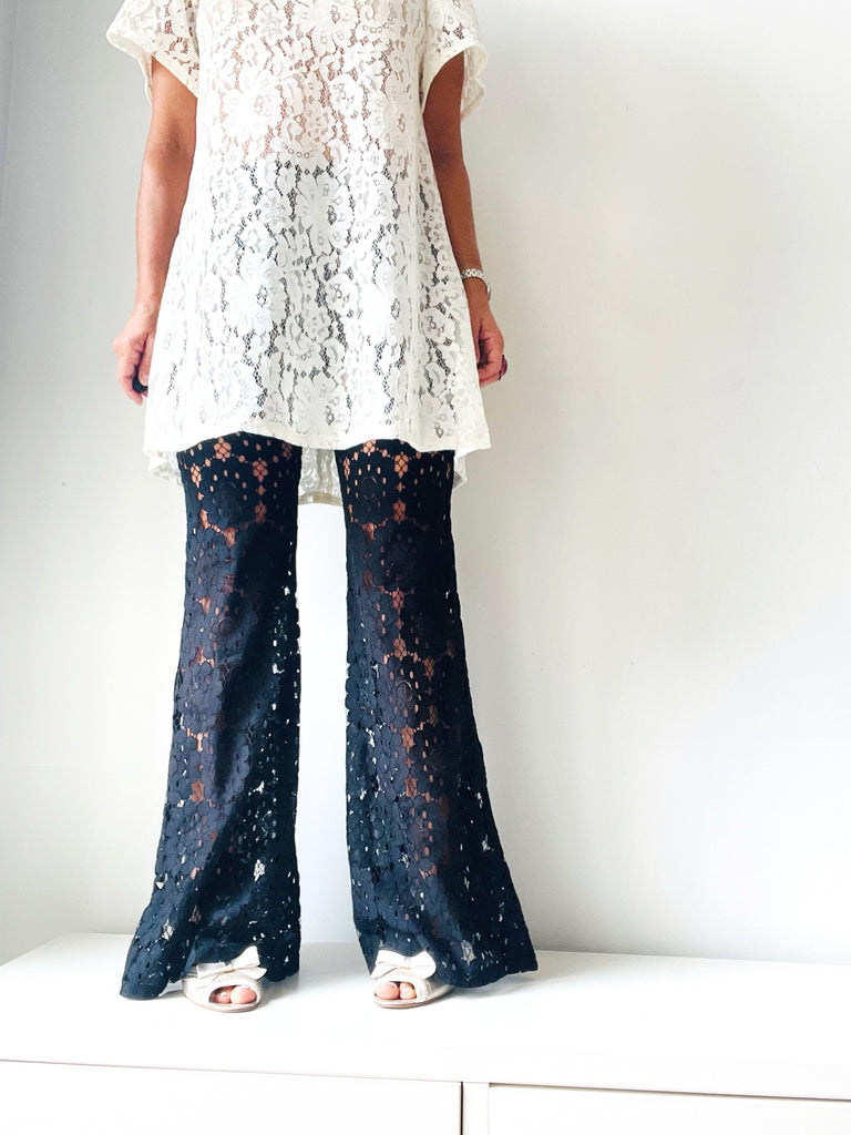 Farrah Lace flared pants - Black