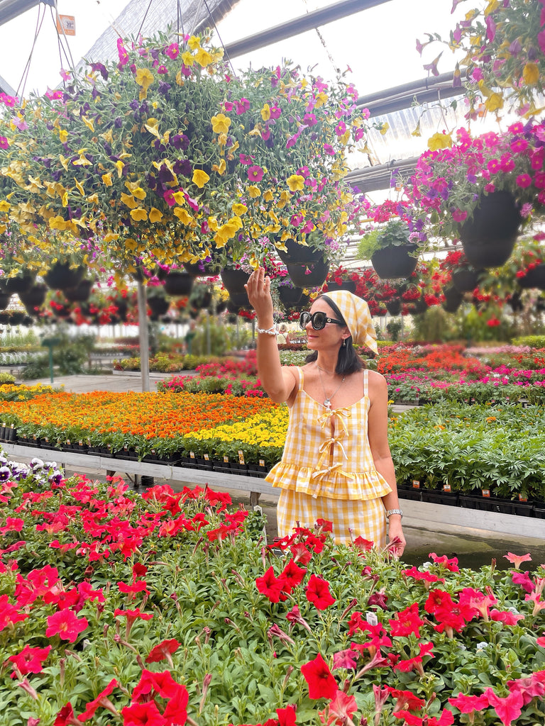 Louise Head Scarf in Yellow Gingham