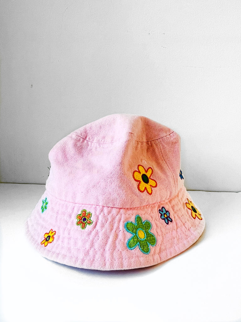 Urban Outfitters Pink flower embroidered Bucket Hat