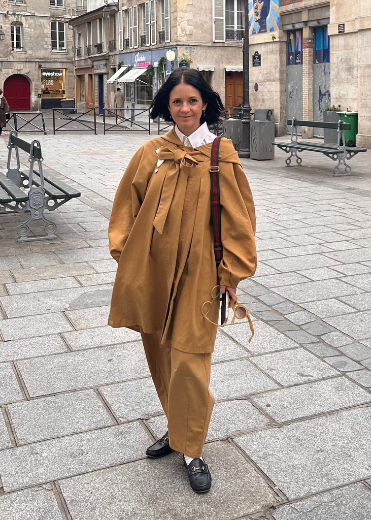 Emmanuelle Barrel Pants - Tencel Cotton Twill Stretch - Tan