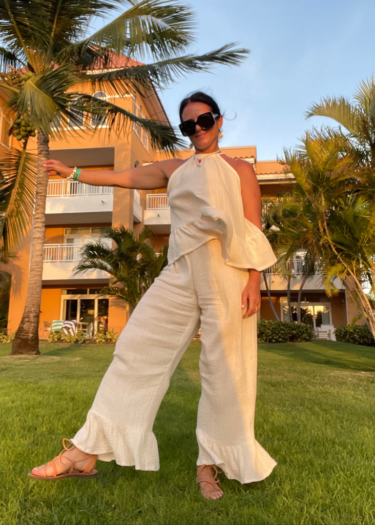 Capucine Ruffle Pants in Organic Double Gauze Cotton - 6 colours