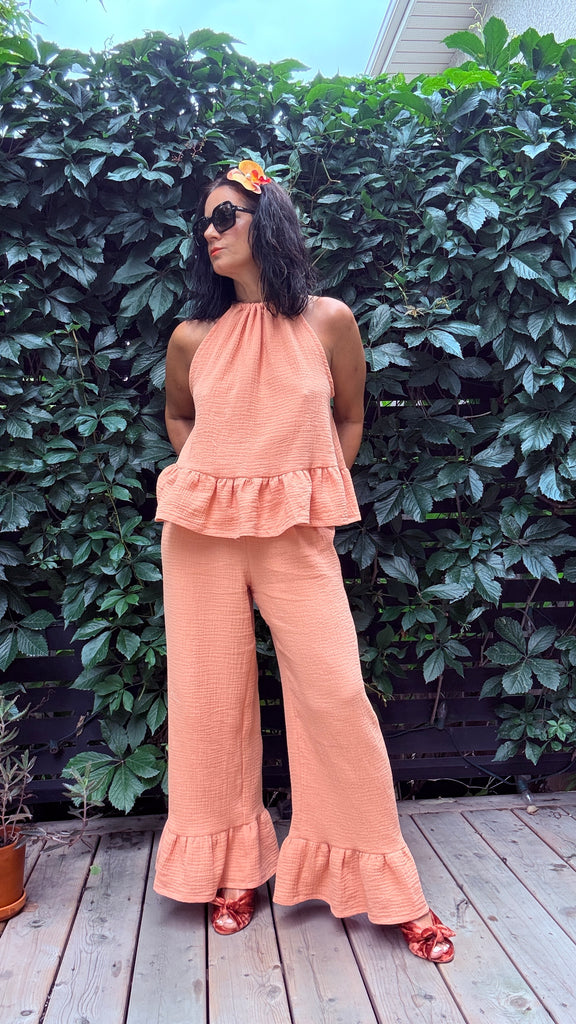Athena Frill Top - Organic Double Gauze Cotton - 6 colours