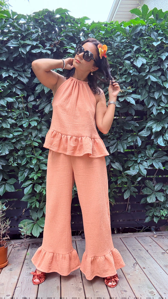 Athena Frill Top - Organic Double Gauze Cotton - 6 colours
