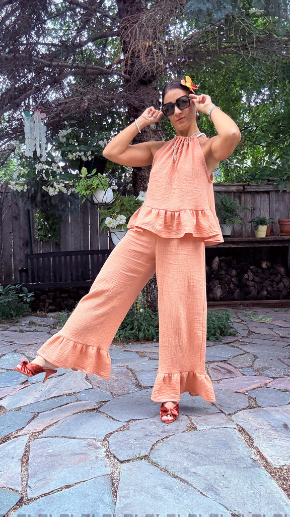 Athena Frill Top - Organic Double Gauze Cotton - 6 colours