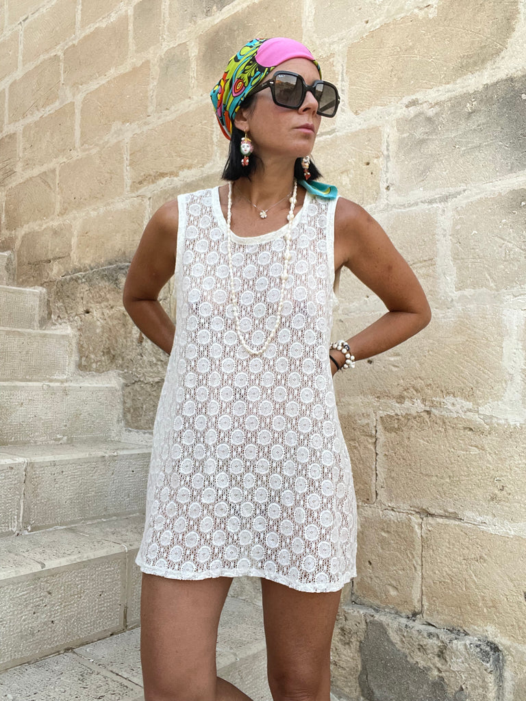 Lace Mini Tunic Dress - Ivory - New Pattern PRE ORDER!