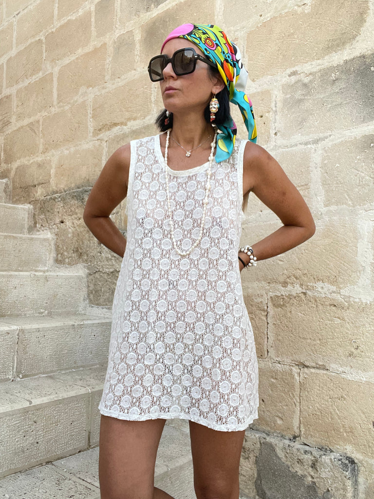 Lace Mini Tunic Dress - Ivory - New Pattern PRE ORDER!