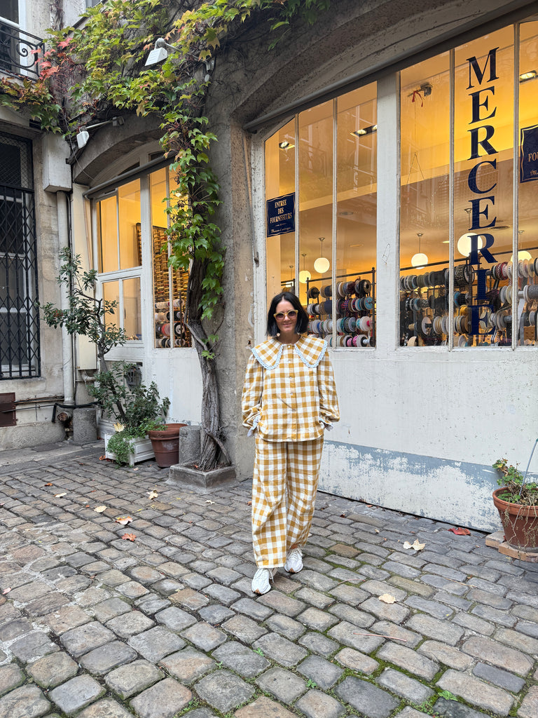 Emmanuelle Barrel Pants - Gingham Pattern ( 4 Colours )