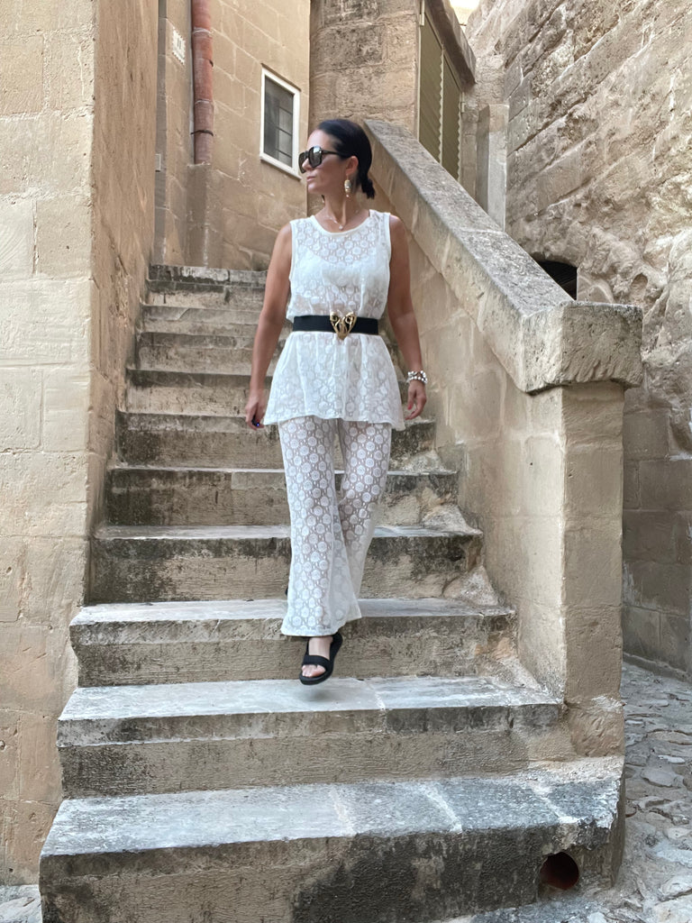 Lace Mini Tunic Dress - Ivory - New Pattern PRE ORDER! maisoncorazon Lace Mini Tunic Dress - Ivory - New Pattern PRE ORDER! maisoncorazon
