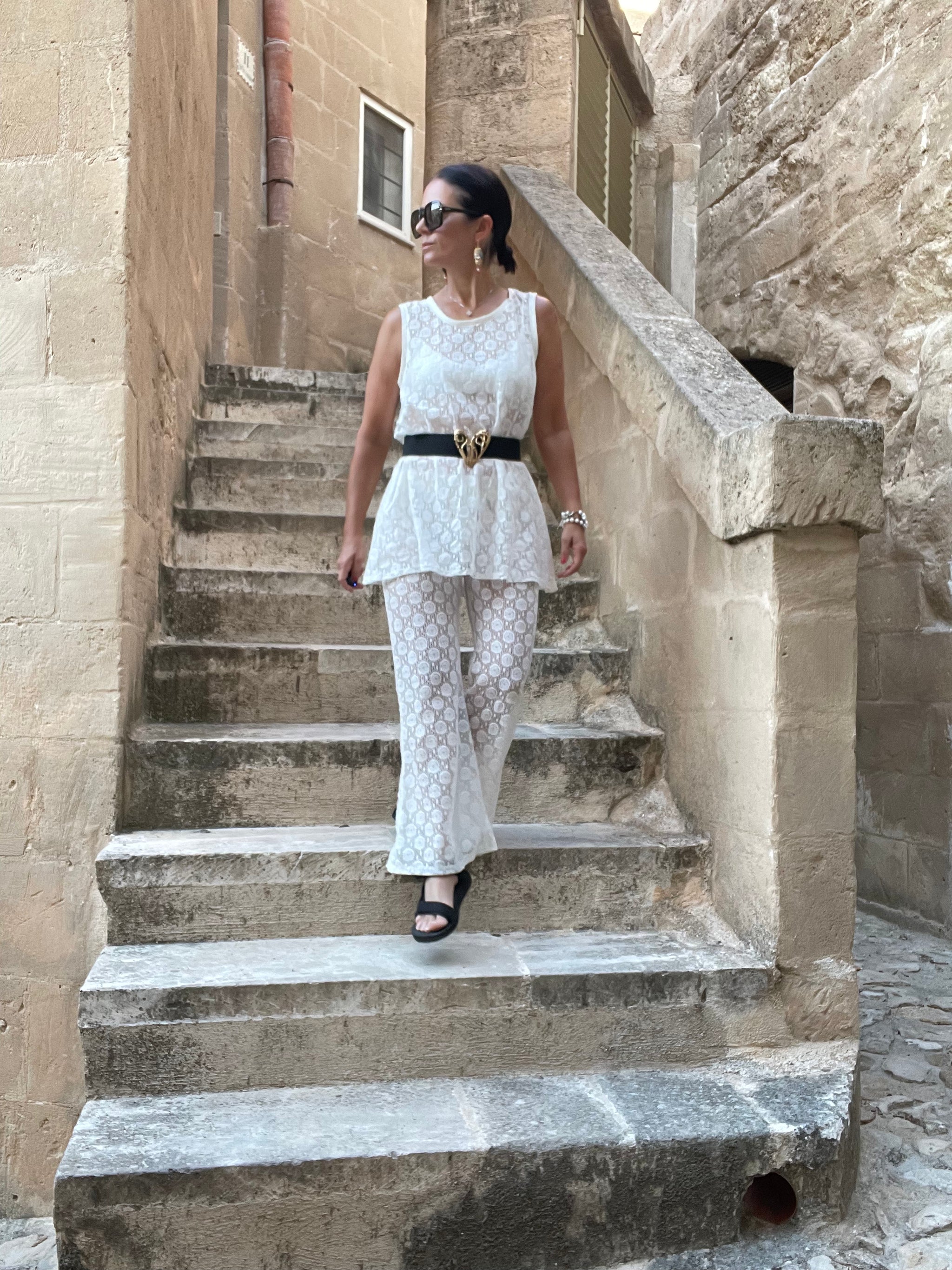 Lace Mini Tunic Dress - Ivory