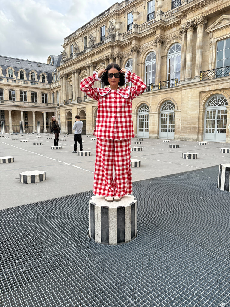 Pauline Statement Collar Blouse - Rouge