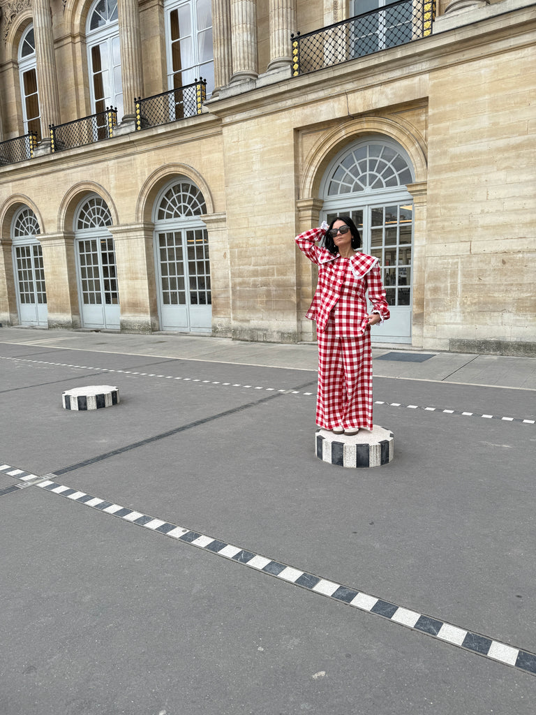 Pauline Statement Collar Blouse - Rouge