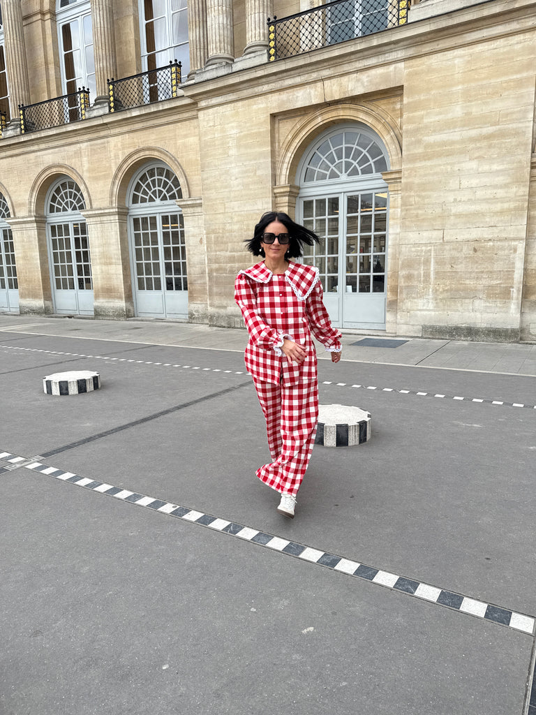 Pauline Statement Collar Blouse - Rouge