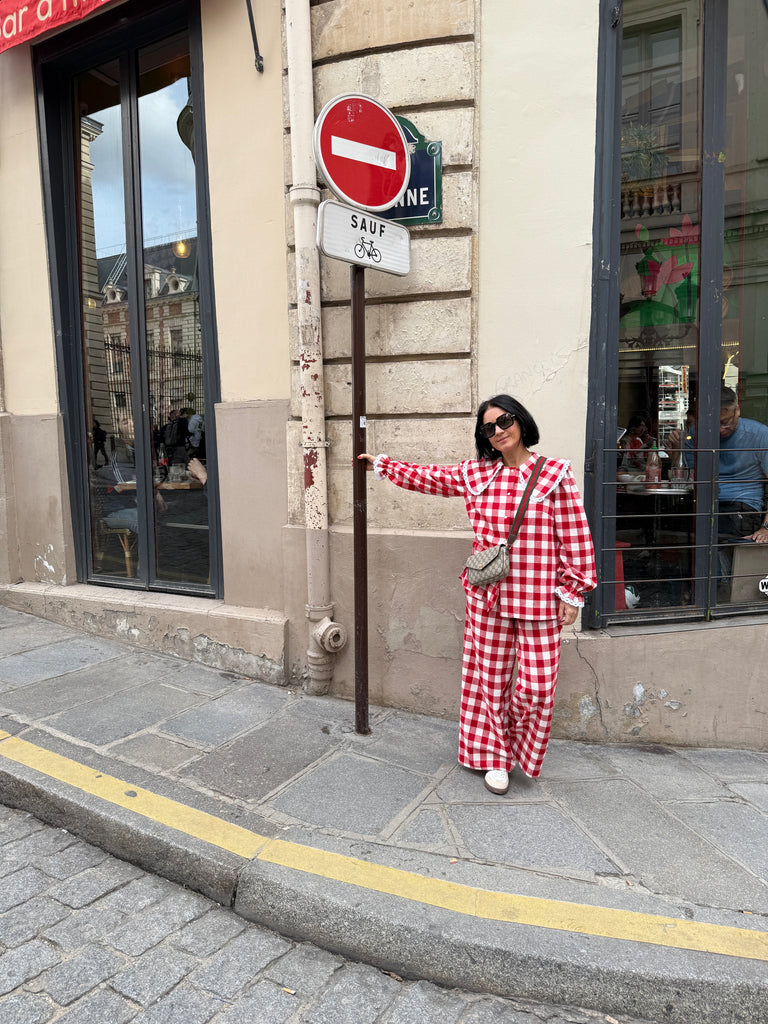 Pauline Statement Collar Blouse - Rouge