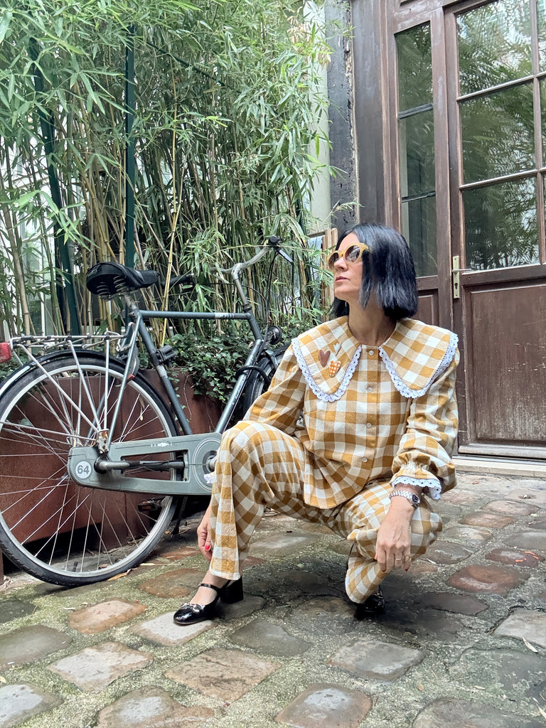 Emmanuelle Barrel Pants - Gingham Pattern ( 4 Colours )