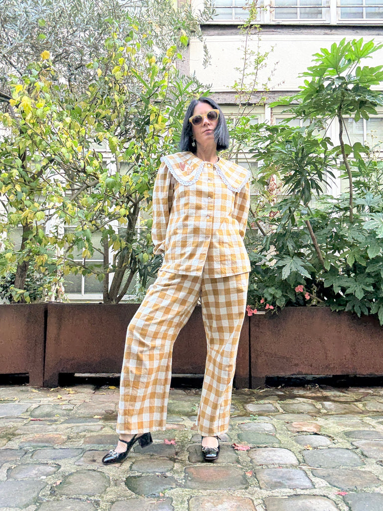 Emmanuelle Barrel Pants - Gingham Pattern ( 4 Colours )