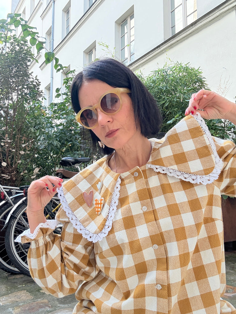 Pauline Statement Collar Blouse - Dijon