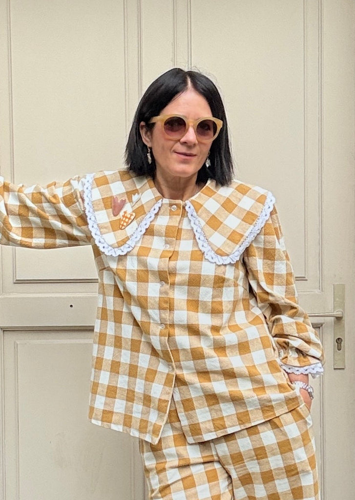 Pauline Statement Collar Blouse - Dijon