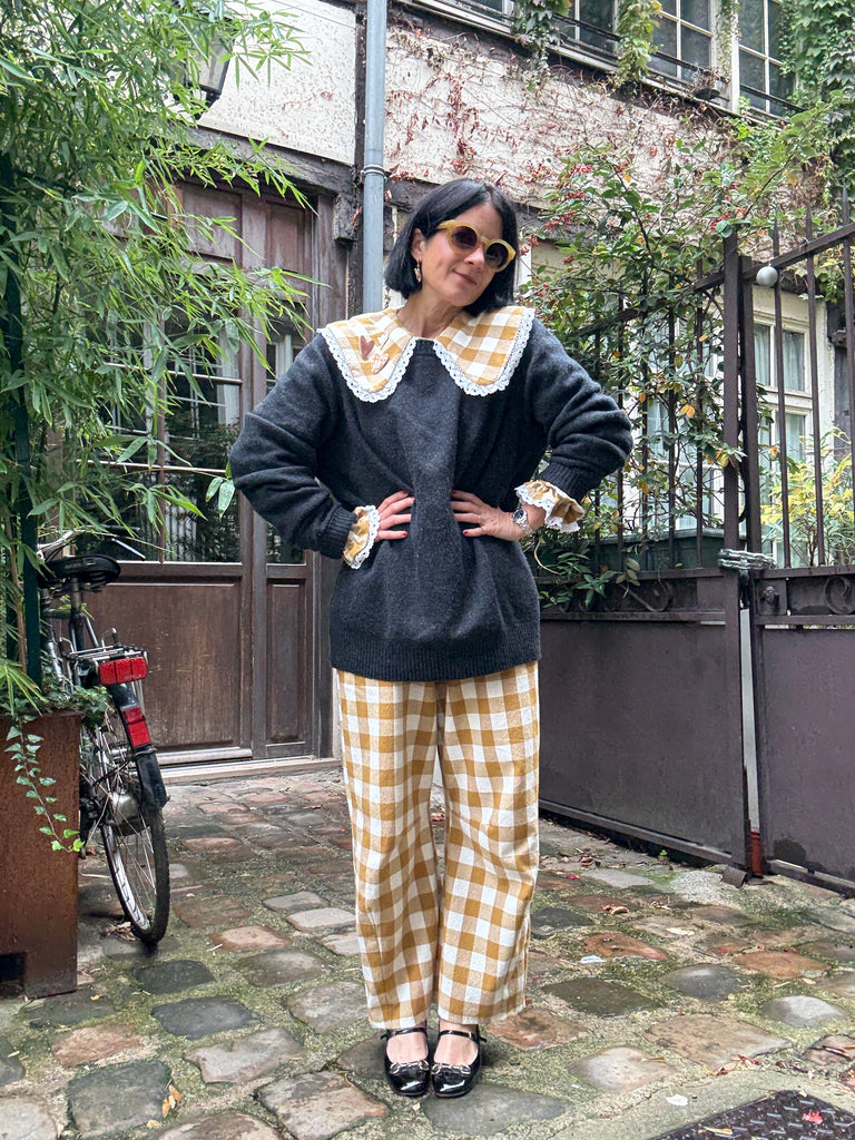 Emmanuelle Barrel Pants - Gingham Pattern ( 4 Colours )