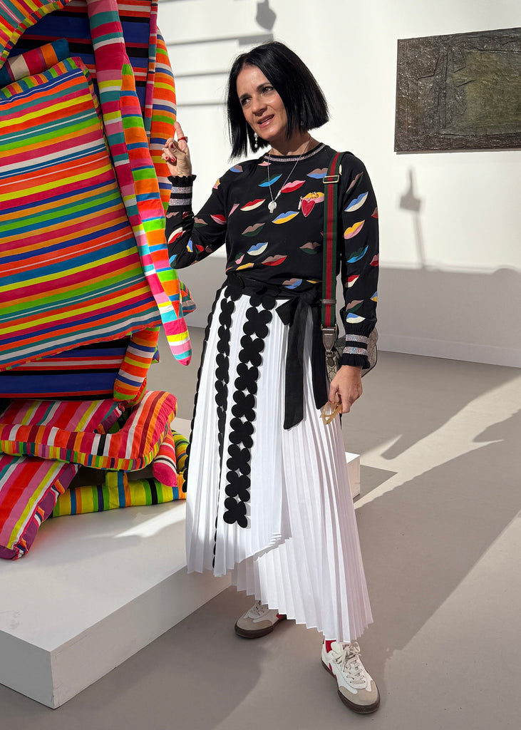 Laser Cut Flower belt skirt