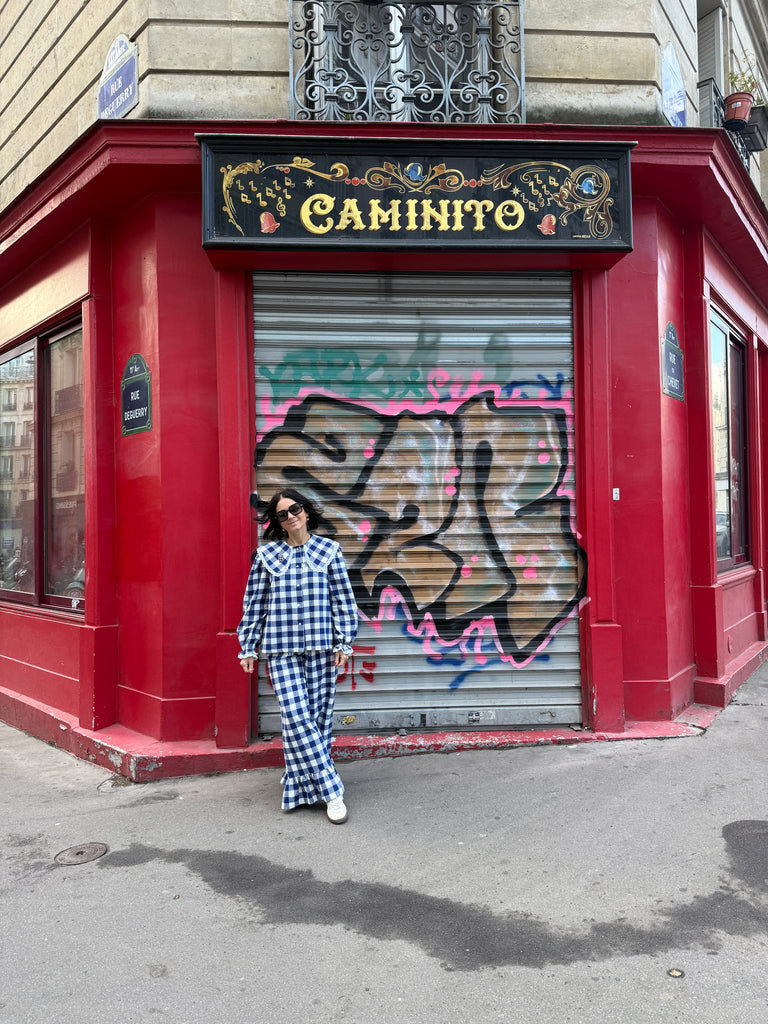 Pauline Statement Collar Blouse - Blue