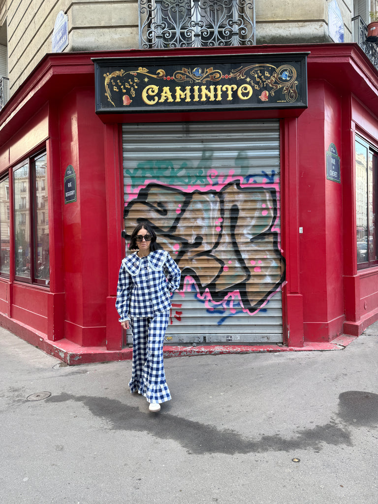 Capucine Ruffle Pants in Organic Cotton - Gingham Pattern (4 colours).