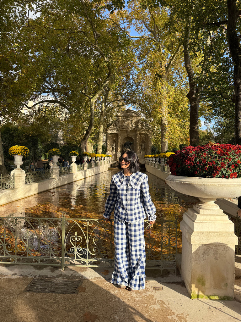 Capucine Ruffle Pants in Organic Cotton - Gingham Pattern (4 colours).