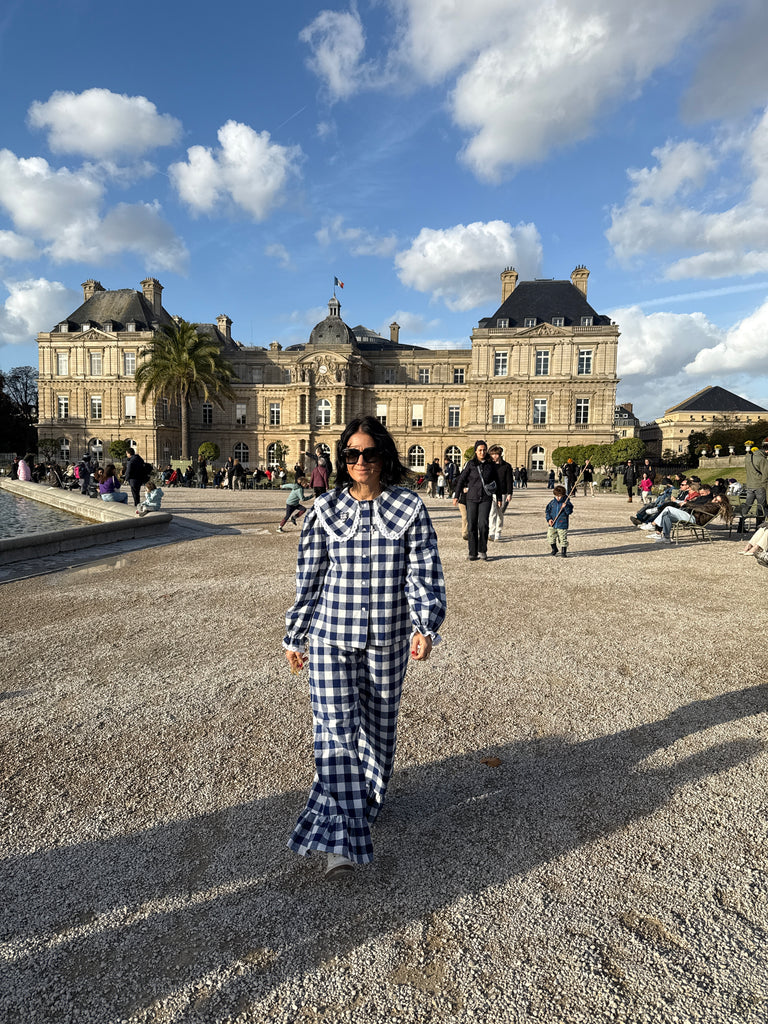 Pauline Statement Collar Blouse - Blue