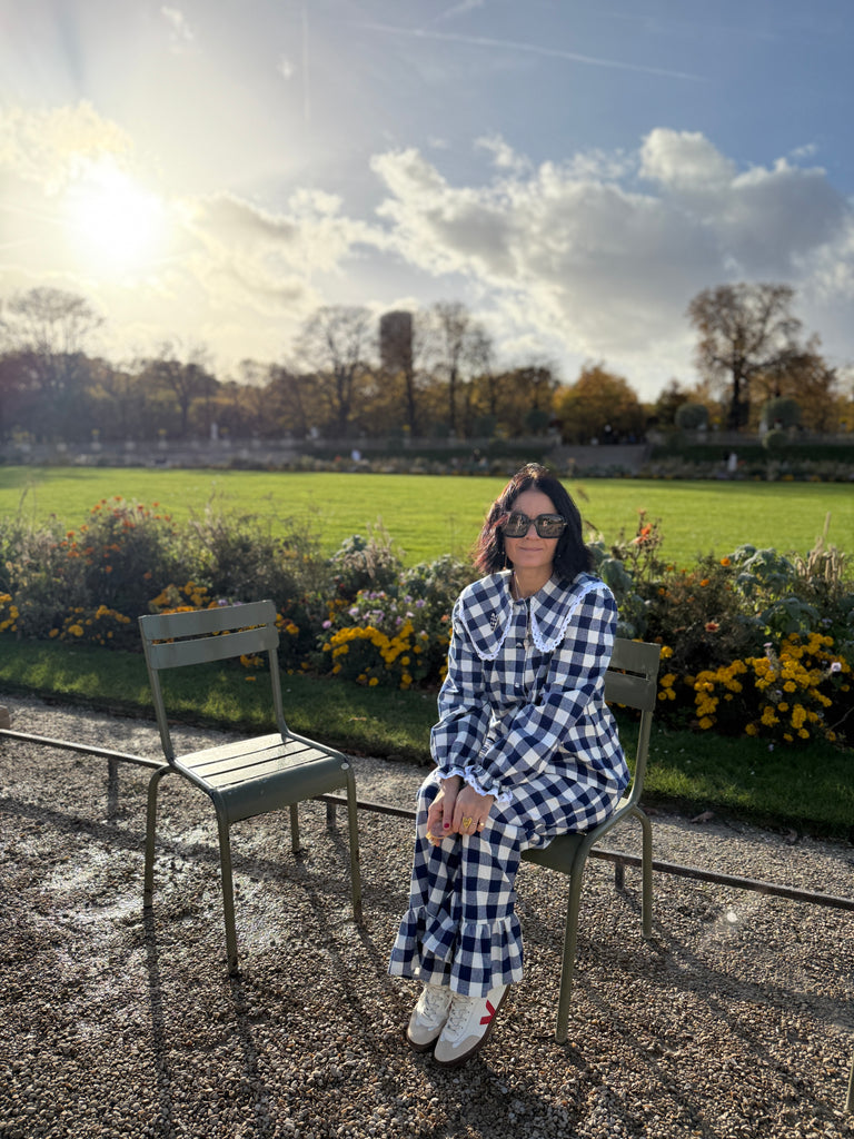 Capucine Ruffle Pants in Organic Cotton - Gingham Pattern (4 colours).